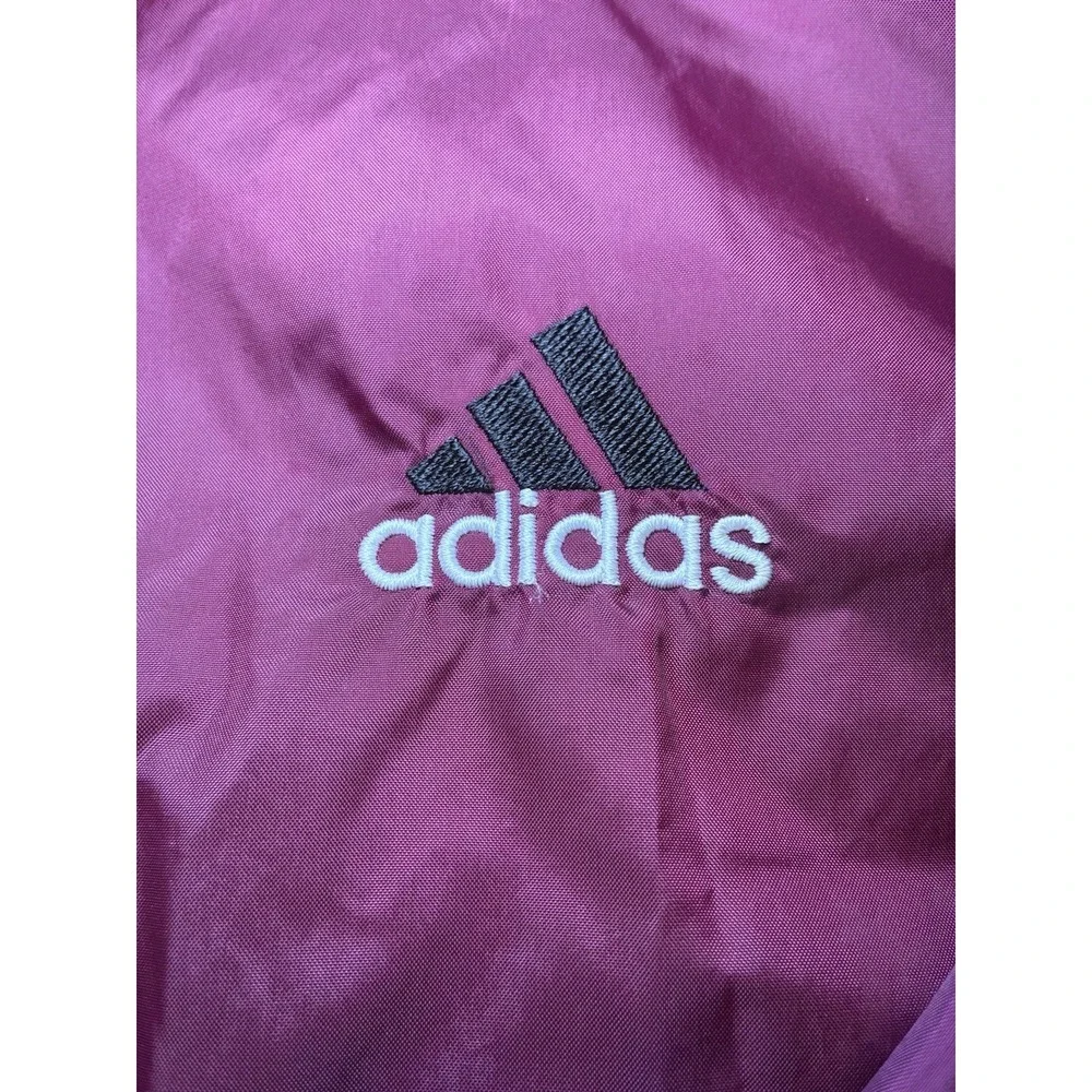 Vintage Adidas Windbreaker Jacket Men's XXL. Hooded, Full Zip, Three Stripes.